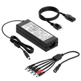 ANNKE 12V 5A Power Adapter with 9-Way Splitter Cable 100-240V AC to DC Converter - 60W Max Output for CCTV Cameras, DVR Systems, LED Lights - UL/FCC/CE/UKCA Certified (5.5×2.1mm Plug)