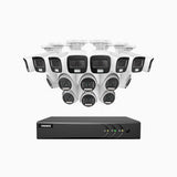 ADLK500 - 3K 16 Channel Wired Security System with 8 Bullet & 8 Turret Cameras, Color & IR Night Vision, 3072*1728 Resolution, f/1.2 Super Aperture, 4-in-1 Output Signal, Built-in Microphone, IP67