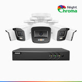 NightChroma<sup>TM</sup> NAK200 - 1080P 8 Channel 5 Cameras Wired CCTV System, Acme Color Night Vision, f/1.0 Super Aperture, 0.001 Lux, 121° FoV, Active Alignment