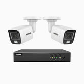 ADLK200 - 1080P 8 Channel 2 Dual Light Cameras Wired Security System, Color & IR Night Vision, 4-in-1 Output Signal, Built-in Microphone, IP67 Weatherproof