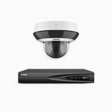 HZ504P - 4 Channel 1 Camera PTZ PoE Security System, 3K Super HD, 4X Optical Zoom, IK10 Vandal-Resistant, 2.8-12 mm Lens, Intelligent Behavior Analysis, Color Night Vision & Anti-Fog