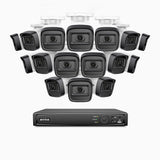 H300 - 2K 3MP 16 Channel 16 Cameras PoE Security System, EXIR 2.0 Night Vision, Motion Detection, H.265+, IP67 Waterproof