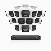 H800 - 4K 16 Channel 16 Cameras PoE Security System, Built-in Microphone, Human & Vehicle Detection, Color & IR Night Vision, RTSP Supported