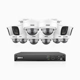H800 - 4K 16 Channel PoE Security System with 4 Bullet & 8 Dome (IK10) Cameras, Vandal-Resistant, Human & Vehicle Detection, Color & IR Night Vision, Built-in Mic, RTSP Supported