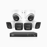 H800 - 4K 16 Channel PoE Security System with 4 Bullet & 2 Turret Cameras, Human & Vehicle Detection, Color & IR Night Vision, Built-in Mic, RTSP Supported