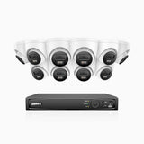 H800 - 4K 16 Channel 10 Cameras PoE Security System, Human & Vehicle Detection, Built-in Mic, Color & IR Night Vision, RTSP Supported