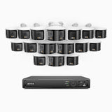 FDH800 - 16 Channel PoE Security System with 16 X 8MP UHD Dual Lens Cameras, 180° Panoramic View, Smart Dual Light Night Vision, Two-Way Audio, Active Siren & Alarm, Human & Vehicle Detection, IP67