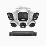 NightChroma<sup>TM</sup> NCK500 - 3K 8 Channel PoE Security System with 3 Bullet & 3 Turret Cameras, Acme Color Night Vision, f/1.0 Super Aperture, Active Alignment, Built-in Microphone, IP67, All-Metal Housing