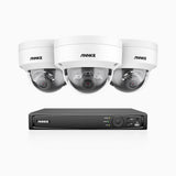 H800 - 4K 8 Channel 3 Cameras PoE Security System, Human & Vehicle Detection, Built-in Mic & SD Card Slot, Color & IR Night Vision, RTSP Supported