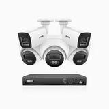 H800 - 4K 8 Channel PoE Security System with 2 Bullet & 3 Turret Cameras, Human & Vehicle Detection, Built-in Mic & SD Card Slot, Color & IR Night Vision, RTSP Supported