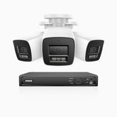 H800 - 4K 8 Channel 3 Cameras PoE Security System, Human & Vehicle Detection, Built-in Mic & SD Card Slot, Color & IR Night Vision, RTSP Supported