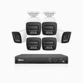 H800 - 4K 8 Channel 6 Cameras PoE Security System, Human & Vehicle Detection, Built-in Micphone, Color & IR Night Vision, RTSP Supported