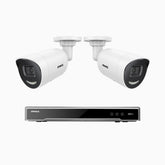 H800X - 4K 8 Channel 2 Cameras PoE Security System, 1/1.8'' BSI Sensor, f/1.6 Aperture (0.003 Lux), Siren & Strobe Alarm,Two-Way Audio, Human & Vehicle Detection, Perimeter Protection, All-Metal Housing