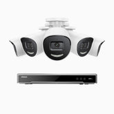 H800X - 4K 8 Channel 5 Cameras PoE Security System, 1/1.8'' BSI Sensor, f/1.6 Aperture (0.003 Lux), Siren & Strobe Alarm,Two-Way Audio, Human & Vehicle Detection, Perimeter Protection, All-Metal Housing