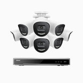 H800X - 4K 8 Channel 8 Cameras PoE Security System, 1/1.8'' BSI Sensor, f/1.6 Aperture (0.003 Lux), Siren & Strobe Alarm,Two-Way Audio, Human & Vehicle Detection, Perimeter Protection, All-Metal Housing
