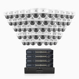 HZ804 - 4K 64 Channel 48 Cameras PoE Security System, 4X Optical Zoom, 2.8 - 12 MM Motorized Varifocal Lens, Smart Dual Light Night Vision, Motion Detection 2.0, Built-in Microphone, Siren & Strobe Alarm, Upgraded Version