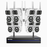 WCDS400 - 4MP 8 Channel 8 Dual-Lens WiFi Cameras Outdoor Wireless NVR Security System, 2.4G/5G Dual-Band WiFi, 350° Pan & 90° Tilt, Dual-Light Night Vision, Motion Detection, Two-Way Audio, Works with Alexa