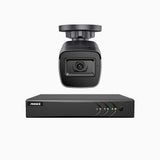 EL200 - 1080p 4 Channel Outdoor Wired Security CCTV System with 1 Camera, 3.6 MM Lens, Smart DVR with Human & Vehicle Detection, 66 ft Infrared Night Vision, 4-in-1 Output Signal, IP67