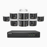 ACDK500 - 3K 8 Channel 8 Dual-Lens Cameras Wired Security System, 180° Panoramic View, Smart Dual Light Night Vision, Built-in Microphone, IP67