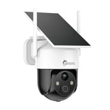 4G LTE Cellular Solar Security Camera Wireless Outdoor, 2K Camera No WiFi Needed with SIM Card, 360° Full View, PIR Motion Detection & Siren, 2-Way Audio, Colour Night Vision, IP66 Waterproof