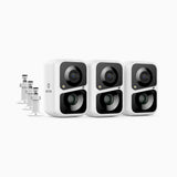 Custos - (3 Pack) 3MP WiFi Battery & Solar Powered Outdoor Security Camera, 4400mAh Rechargeable Battery, Siren & Strobe Alarm, Two-Way Audio, Cloud & Max. 128 GB Local Storage, Works with Alexa