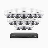 H1200 - 4K 12MP 16 Channel 16 Cameras PoE Security System, Color & IR Night Vision, Human & Vehicle Detection, H.265+, Built-in Microphone, Max. 512 GB Local Storage, IP67