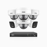 H800 - 4K 16 Channel PoE Security CCTV System with 2 Bullet & 4 Dome (IK10) Cameras, Vandal-Resistant, Human & Vehicle Detection, Color & IR Night Vision, Built-in Mic, RTSP Supported