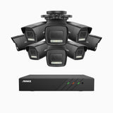 H500P - 3K 8 Channel 8 Cameras PoE Security System, Color & IR Night Vision, 3072*1728 Resolution, f/1.6 Aperture (0.005 Lux), Human & Vehicle Detection, Built-in Microphone,IP67