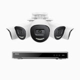 H800X - 4K 8 Channel 5 Cameras PoE Security System, 1/1.8'' BSI Sensor, f/1.6 Aperture (0.003 Lux), Siren & Strobe Alarm,Two-Way Audio, Human & Vehicle Detection, Perimeter Protection, All-Metal Housing