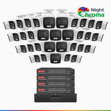 NightChroma<sup>TM</sup> NCK800 – 4K 64 Channel 40 Cameras PoE Security System, f/1.0 Super Aperture, Color Night Vision, 2CH 4K Decoding Capability, Human & Vehicle Detection, Intelligent Behavior Analysis, Built-in Mic, 124° FoV, All-Metal Housing