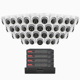 H800X - 4K 64 Channel 40 Cameras PoE Security System, 1/1.8'' BSI Sensor, f/1.6 Aperture (0.003 Lux), Siren & Strobe Alarm,Two-Way Audio, Human & Vehicle Detection, Perimeter Protection, All-Metal Housing