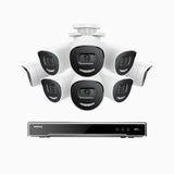 H800X - 4K 16 Channel 8 Cameras PoE Security System, 1/1.8'' BSI Sensor, f/1.6 Aperture (0.003 Lux), Siren & Strobe Alarm,Two-Way Audio, Human & Vehicle Detection, Perimeter Protection, All-Metal Housing