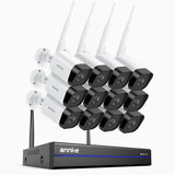 WS800 - 8MP Ultra HD 16 Channel 12 Cameras Wireless NVR Security System, 2.4/5.8G Dual-Band WiFi Pro, Human Motion Detection, Two-Way Audio, Night Vision, Works with Alexa